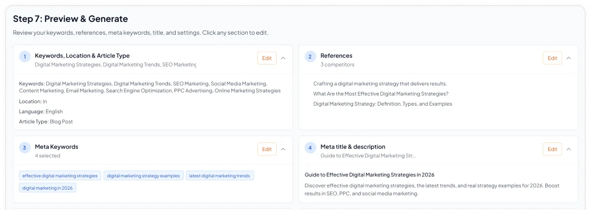 Generate And Review - Preview, generate and review finished article