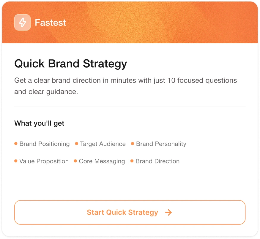 Quick Brand Strategy interface preview