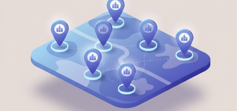 Location Pages - Isometric map pins and locations