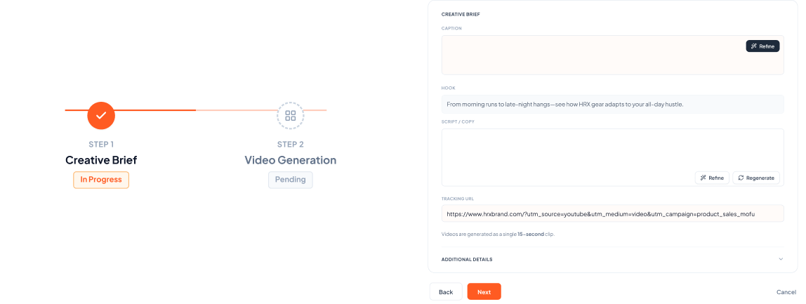 Build Each Post - Creative brief and visual generation