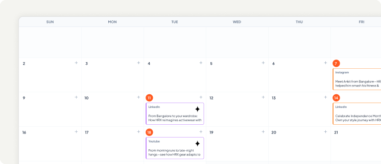 Direct Publishing - Calendar view and scheduled posts